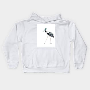 Jabiru Bird. Kids Hoodie